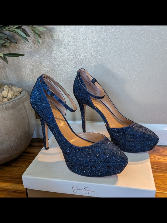 Jessica Simpson Shoes - NWT! Jessica Simpson
Women's Embellished Platform Pumps in NAVY Size 11M